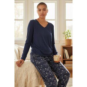 Charter Club Intimates Womens Size Small Blue Winter Penguin Printed Pajama Set